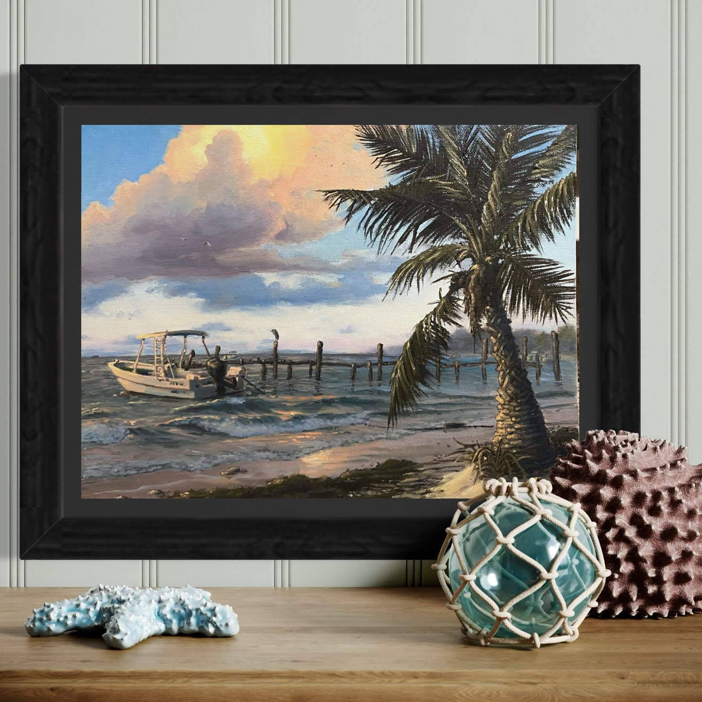 Original 9x12 oil painting "Ethereal Glow Over Playa"