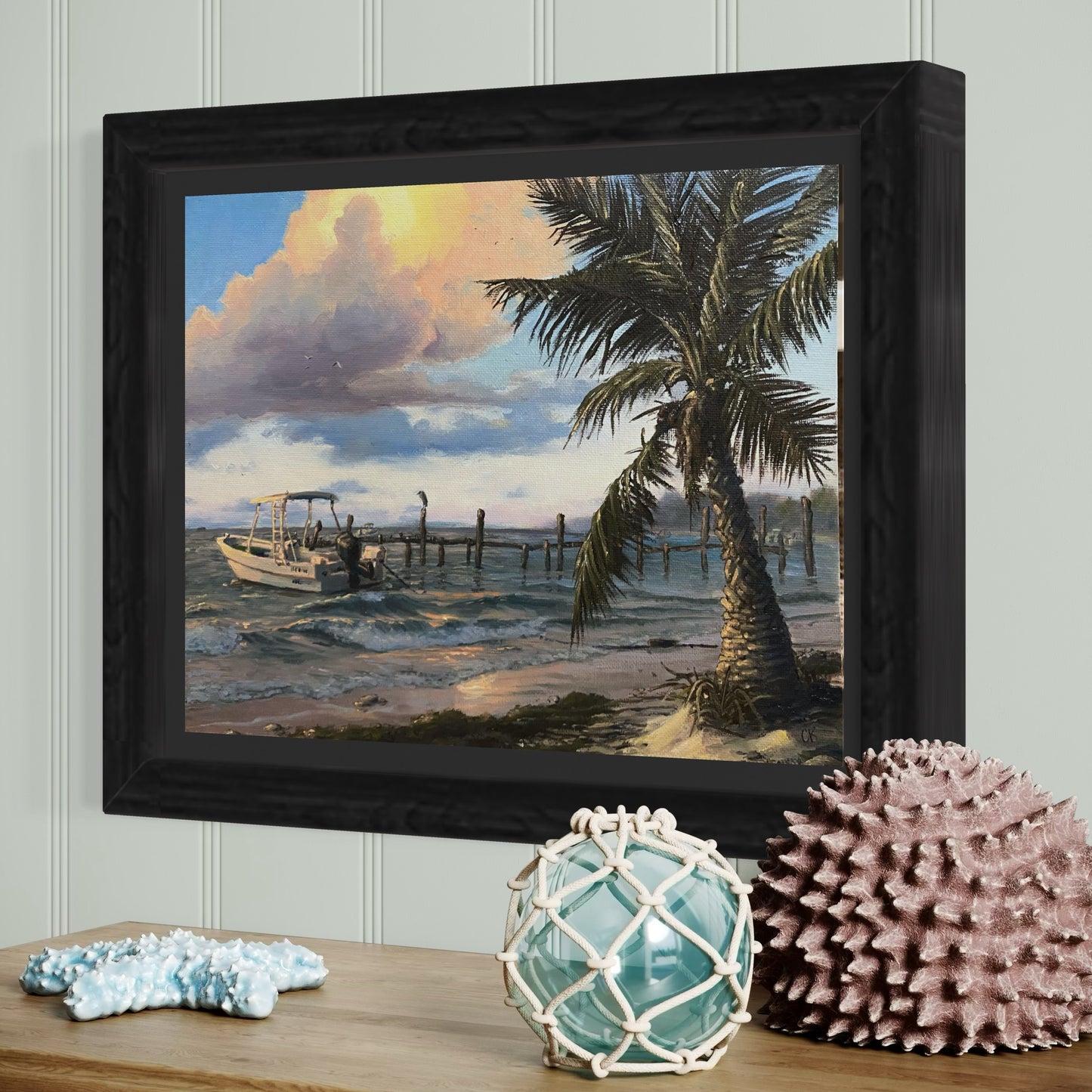 Original 9x12 oil painting "Ethereal Glow Over Playa"