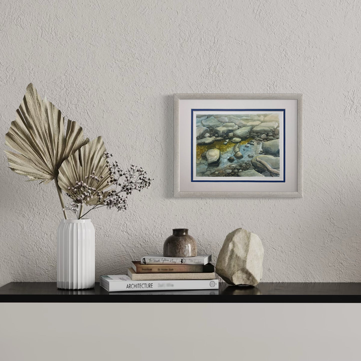 Original 8.5x11 plein air watercolor painting "Ripples of Reflection"