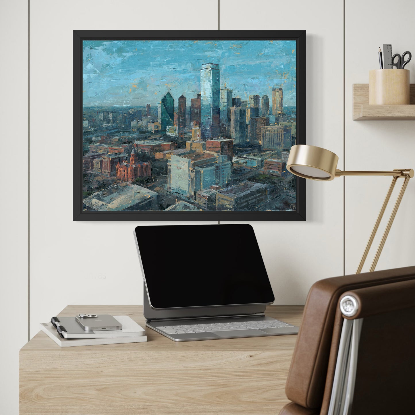 Crown Perspective – Original 16x20 Oil Painting of Downtown Dallas (View from Reunion Tower)