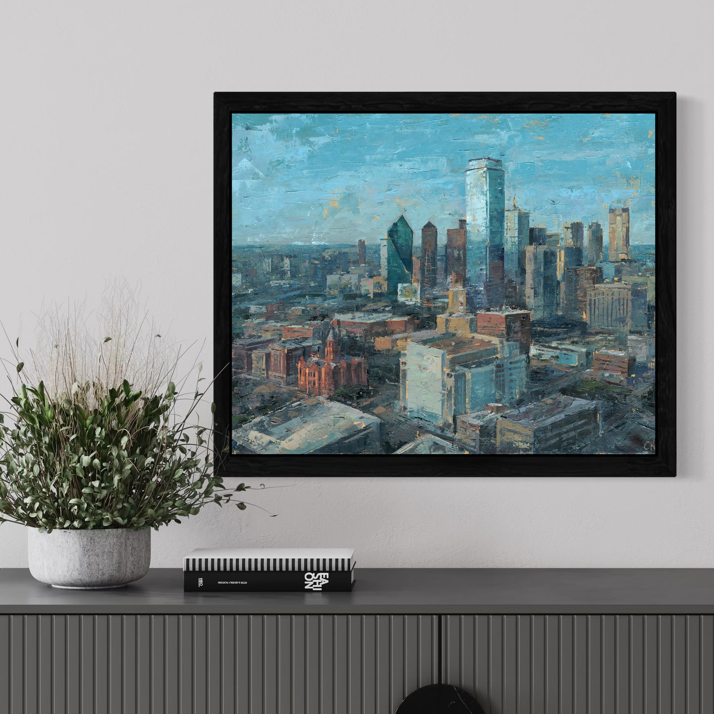 Crown Perspective – Original 16x20 Oil Painting of Downtown Dallas (View from Reunion Tower)